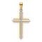 14k Yellow Gold and 14k White Gold Polished Cross Charm