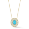 Rachel Zoe Lab-Created Turquoise Oval Medallion Necklace in 14K Gold
Over Sterling Silver