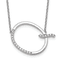 Rhodium Over 14k White Gold Sideways Diamond Initial Q Pendant Cable
Link 18 Inch Necklace