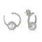18KW Earrings, 0.83 ctw , 10.5-10mm Cultured Pearls