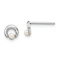 Rhodium Over 14k White Gold Button Freshwater Cultured Pearl Circle Stud Earrings