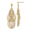 14K Yellow Gold Polished Diamond-cut Post Dangle Earrings