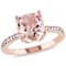 Morganite and Diamond 10K Rose Gold Ring 2.06ctw
