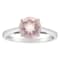 8mm Round Rose Quartz Rhodium Over Sterling Silver Ring
