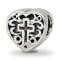 Sterling Silver Heart with Cross and Scroll Bead