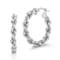 Sterling Statements Rhodium Over Sterling Silver Rope Chain Hoop Earrings