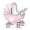 Sterling Silver Enamel Baby Carriage with Crystal Bead