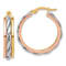 14k Yellow Gold, 14k White Gold and 14k Rose Gold Polished and Textured
1" Twisted Hoop Earrings