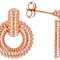 Copper Ribbed Door Knocker Earrings