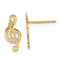 14K Yellow Gold Polished Musical Note Post Earrings