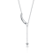 Minimalist Curved Bar Y-Necklace In Sterling Silver