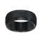 9mm Step-Edge Comfort Fit Band in Black Tungsten Carbide with Brushed Finish