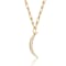 Crescent Moon CZ Charm Necklace In 14K Gold Over Brass
