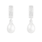 7.5-8mm White Cultured Freshwater Pearl Rhodium Over Sterling Silver Earrings