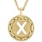 Cardano Initial X Pendant Necklace In 18K Gold Over Bronze