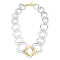 14K Yellow Gold Over Brass Oversized Twisted Link Acrylic Necklace