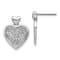 Rhodium Over 14k White Gold Diamond Fancy Heart Stud Earrings