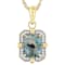 Blue Chalcedony Rectangular Octagonal And White Zircon Pendant Necklace
In 18K Gold Over Sterling Silver 2.81ctw