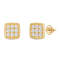 White Cubic Zirconia 14k Yellow Gold Earrings With Velvet Gift Box 0.50ctw