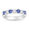 0.75ctw Sapphire and Diamond Band Ring in 14k White Gold