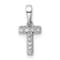 14K White Gold Diamond Letter T Initial with Bail Pendant
