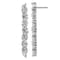Rhodium Over Sterling Silver Fancy Cubic Zirconia Post Dangle Earrings