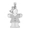 Rhodium Over 14k White Gold Satin Diamond Kid with Bow Pendant