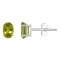 6x4mm Oval Peridot 14k White Gold Stud Earrings
