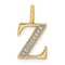 14K Yellow Gold Diamond Letter Z Initial Pendant