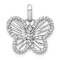 Rhodium Over 14k White Gold Diamond Butterfly Pendant