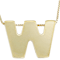 Block Letter W Initial Necklace In 10K Yellow Gold