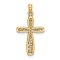 14k Yellow Gold Cross with Filigree Center Charm