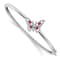 Rhodium Over 14k White Gold Ruby and Diamond Butterfly Bangle