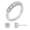 White Cubic Zirconia Platinum Over Sterling Silver Asscher Cut Jewelry
Set 3.90ctw