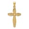 14k Yellow Gold Textured Cross Charm