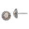 Sterling Silver Antiqued with 14K Accent Diamond Earrings