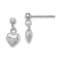 Rhodium Over Sterling Silver  Heart Children's Post Dangle Earrings