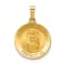14K Yellow Gold Polished and Satin Our Guardian Angel Medal Hollow Pendant