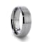 SHIRE Titanium Brushed Center Men’s Flat Wedding Ring with Polished
Beveled Edges 8mm