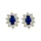 1.00ctw Sapphire and Diamond Earrings in 14k Yellow Gold