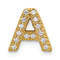 14K Yellow Gold Diamond Letter A Initial Charm