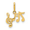 14k Yellow Gold Polished Music Notes Pendant