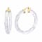 14K Yellow Gold Over Sterling Silver Painted Hoops in Clear