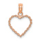 14K Rose Gold 3D Polished and Textured Rope Heart Pendant