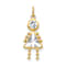 10k Yellow Gold White Diamond Simulant April Birthstone and Clear Cubic
Zirconia Girl Charm