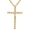 Imperial Topaz Round Cross Pendant Necklace In 18K Gold Over Sterling
Silver 0.43ctw