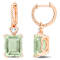 and White Topaz Drop Earrings in 18K Rose Gold Over Sterling Silver