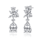 Pear Shape CZ Cluster Drop Earrings In White Gold Over Brass