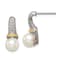 Sterling Silver Rhodium-plated with 14K Accent 7-8mm Freshwater Cultured
Pearl Post Earrings