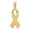 14k Yellow Gold Polished SURVIVOR Ribbon Pendant